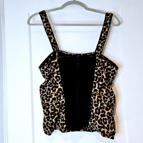 White House Black Market Leopard Print Bustier Top With Removable Straps - Picture 2 of 5